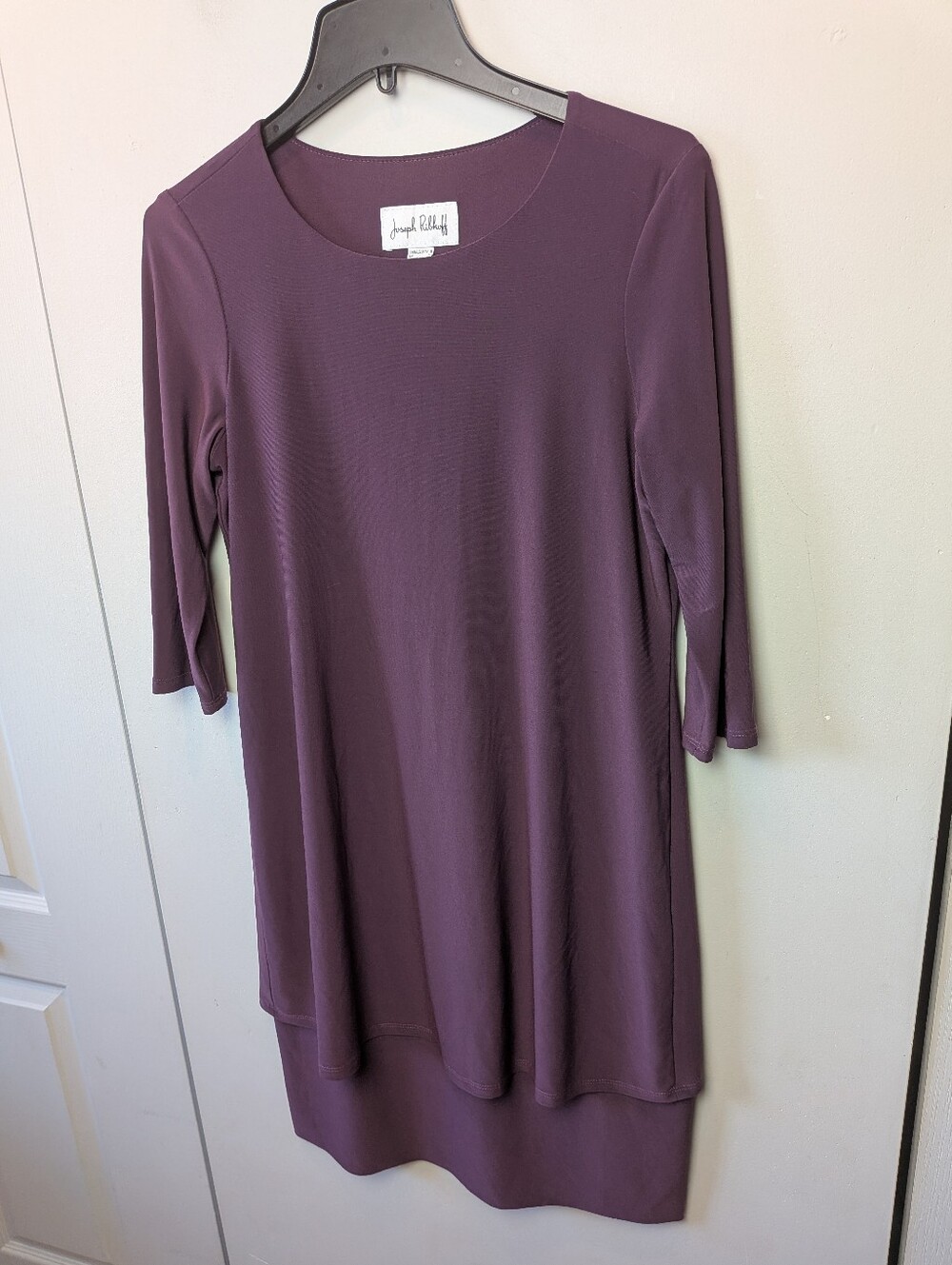 JOSEPH RIBKOFF Mini Dress Women Size 8 3/4 Sleeves Minimalist Double Layered